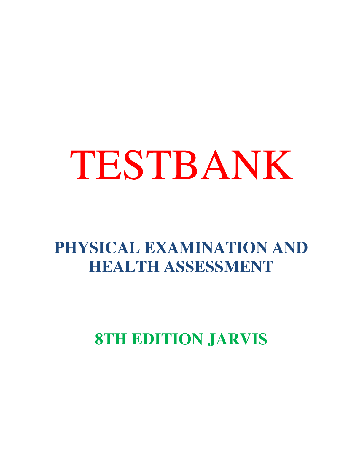 Preview image for PHYSICAL EXAMINATION AND HEALTH ASSESSMENT     8TH EDITION JARVIS
